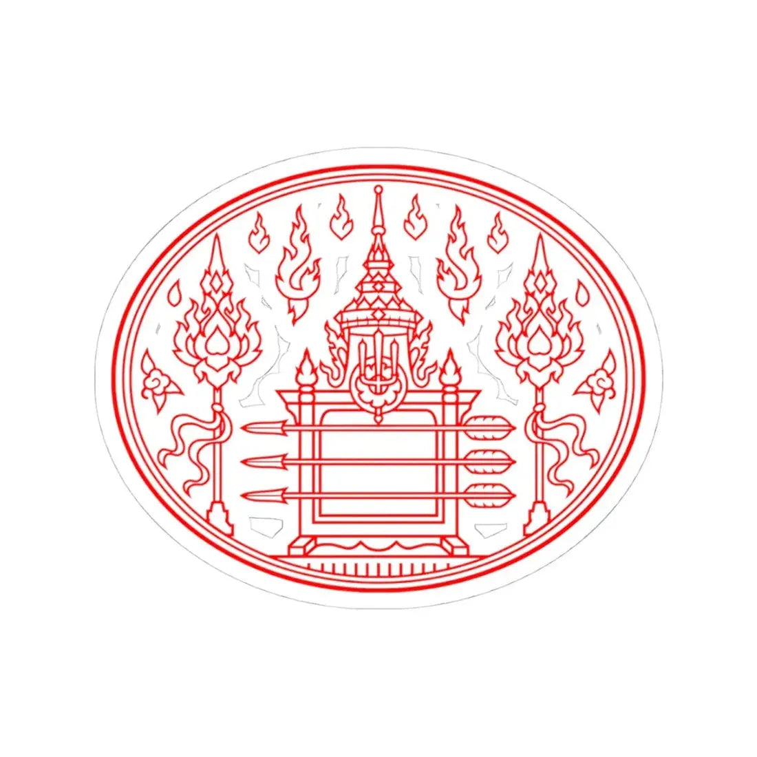 Privy Seal of King Rama VII Prajadhipok (Thailand) STICKER Vinyl Kiss-Cut Decal 4 Inch White - The Sticker Space