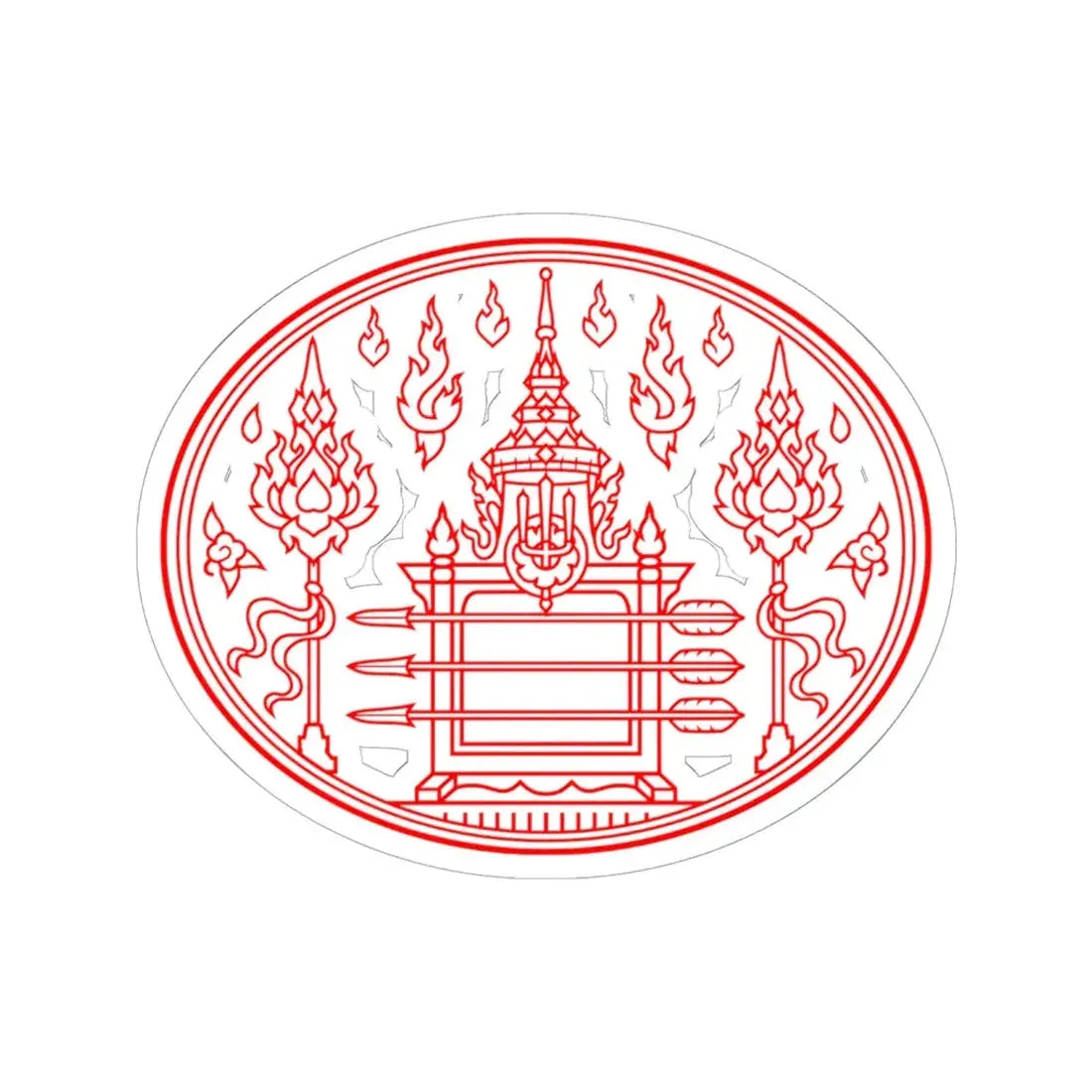Privy Seal of King Rama VII Prajadhipok (Thailand) STICKER Vinyl Kiss-Cut Decal 6 Inch White - The Sticker Space