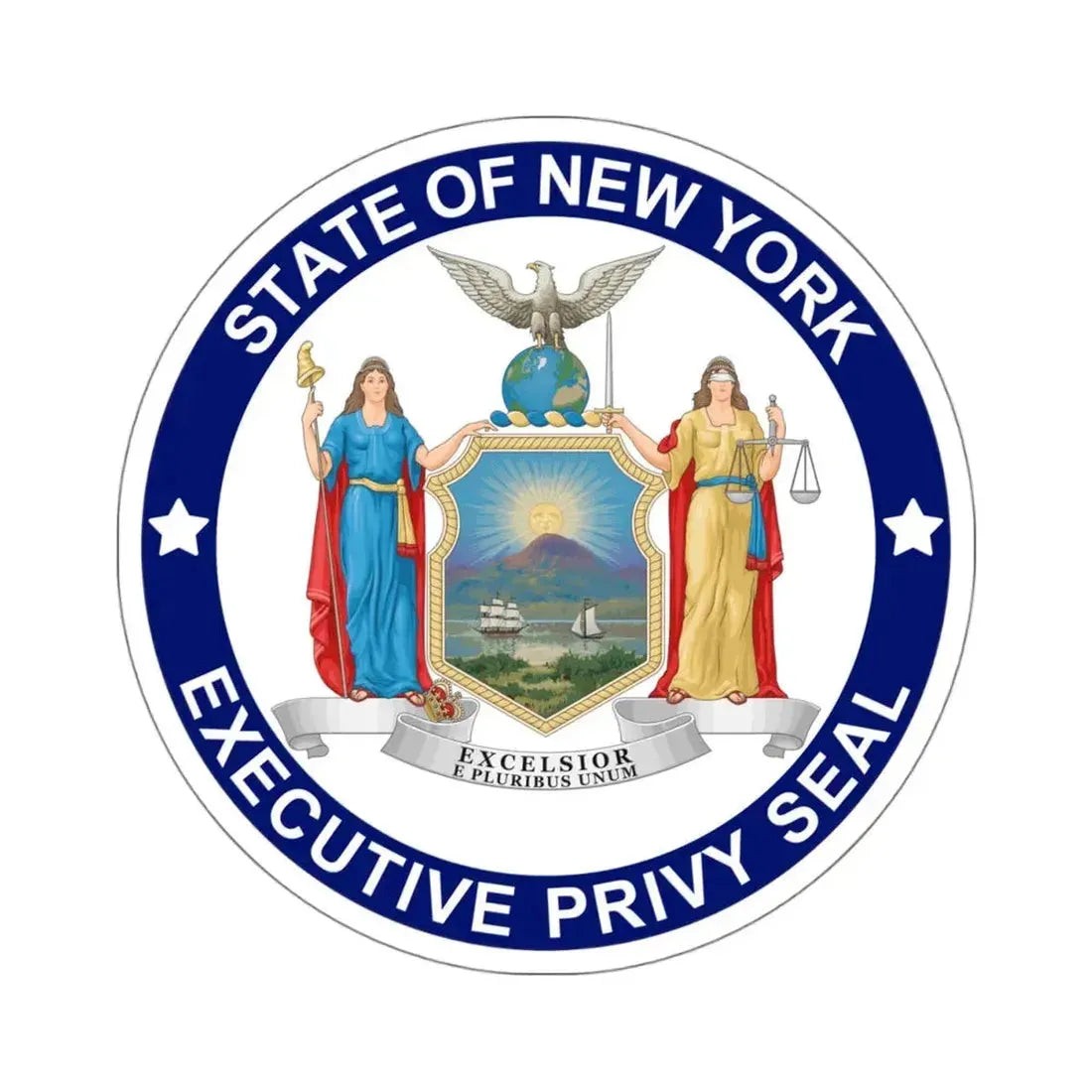 Privy Seal of New York - STICKER Vinyl Kiss-Cut Decal 4 Inch White - The Sticker Space