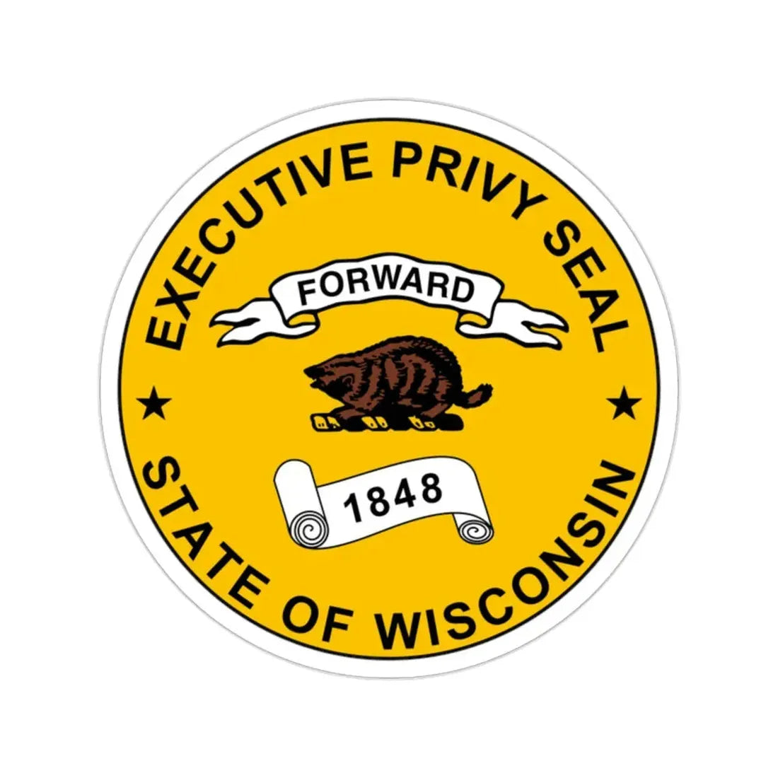Privy Seal of Wisconsin STICKER Vinyl Die-Cut Decal 2 Inch - The Sticker Space