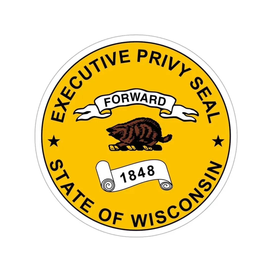 Privy Seal of Wisconsin STICKER Vinyl Die-Cut Decal 3 Inch - The Sticker Space