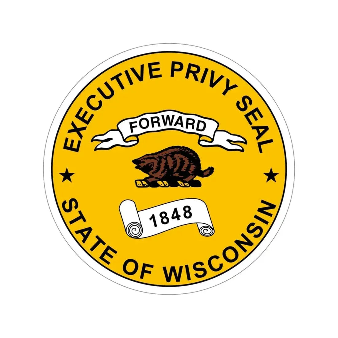 Privy Seal of Wisconsin STICKER Vinyl Die-Cut Decal 4 Inch - The Sticker Space