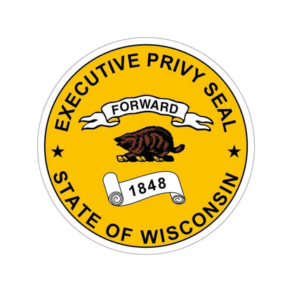 Privy Seal of Wisconsin STICKER Vinyl Die-Cut Decal 4 Inch - The Sticker Space