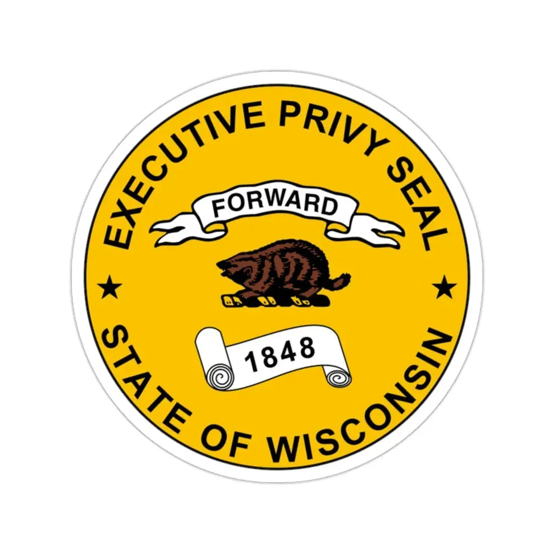 Privy Seal of Wisconsin STICKER Vinyl Die-Cut Decal - The Sticker Space