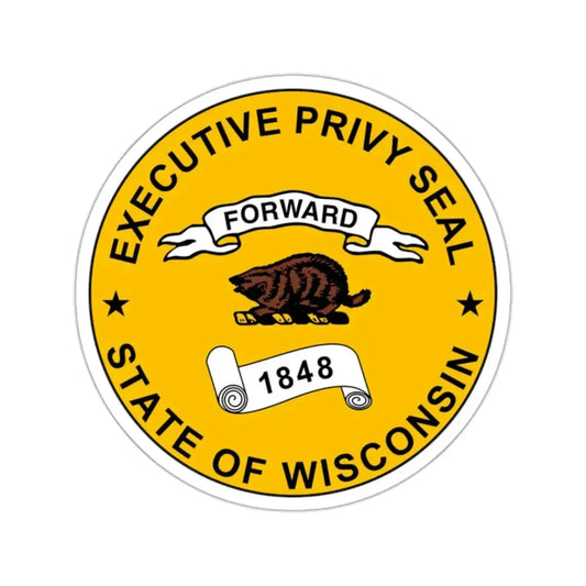 Privy Seal of Wisconsin - STICKER Vinyl Kiss-Cut Decal 2 Inch White - The Sticker Space