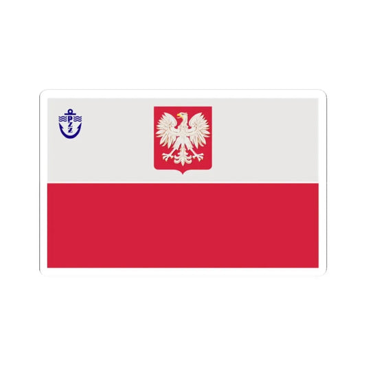 PRL PZZ ensign (Poland) STICKER Vinyl Kiss-Cut Decal 2 Inch White - The Sticker Space