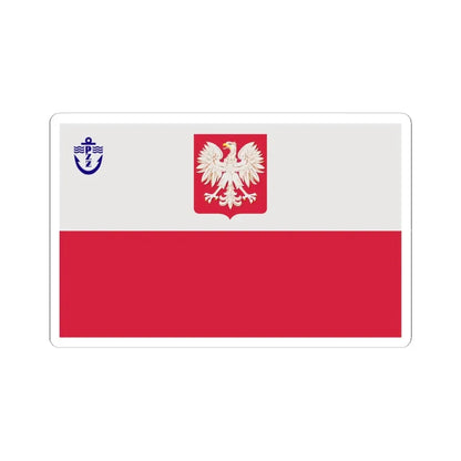 PRL PZZ ensign (Poland) STICKER Vinyl Kiss-Cut Decal 4 Inch White - The Sticker Space