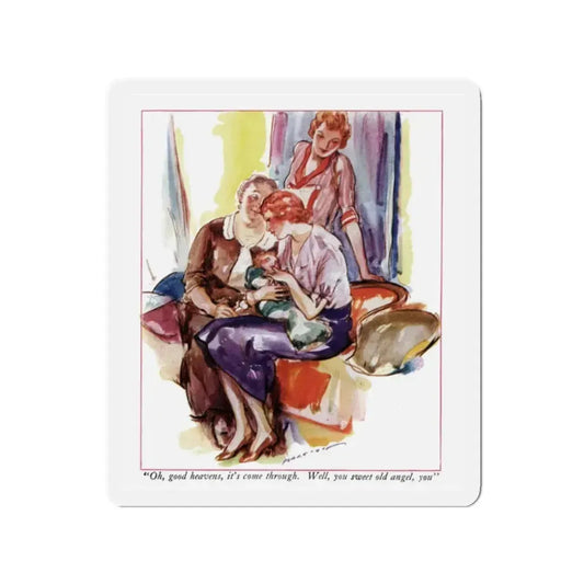 Probably Showers (1), McCall's magazine, May 1932 (Magazine Illustration) Refrigerator Magnet 2 Inch Die-Cut - The Sticker Space