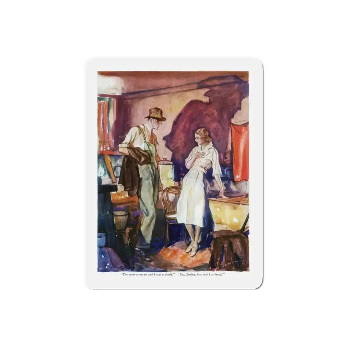 Probably Showers (2), McCall's magazine, May 1932 (Magazine Illustration) Refrigerator Magnet - The Sticker Space