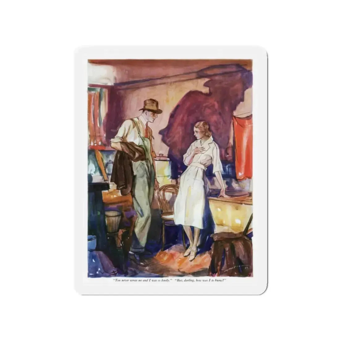 Probably Showers (2), McCall's magazine, May 1932 (Magazine Illustration) Refrigerator Magnet - The Sticker Space