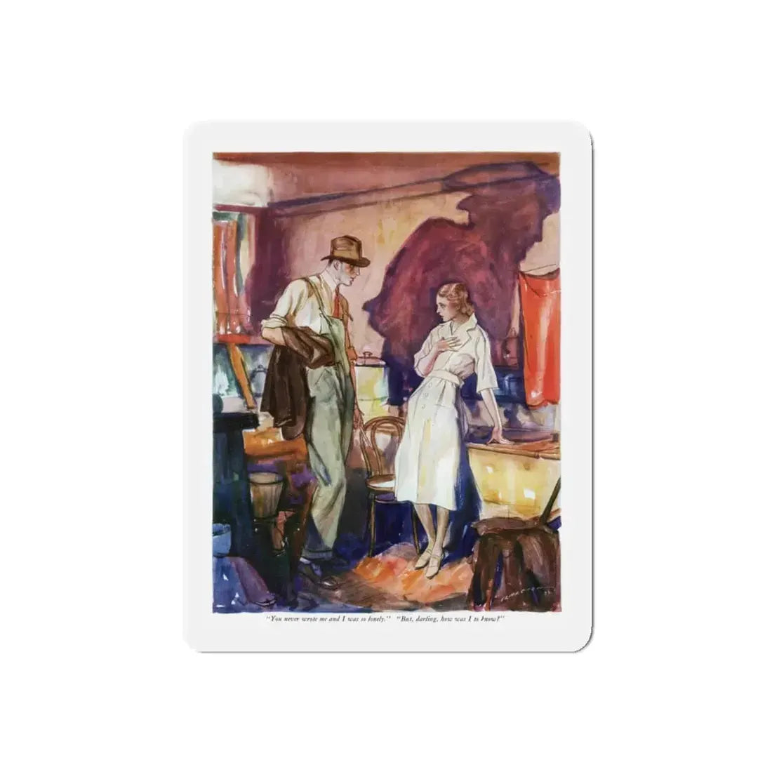 Probably Showers (2), McCall's magazine, May 1932 (Magazine Illustration) Refrigerator Magnet - The Sticker Space