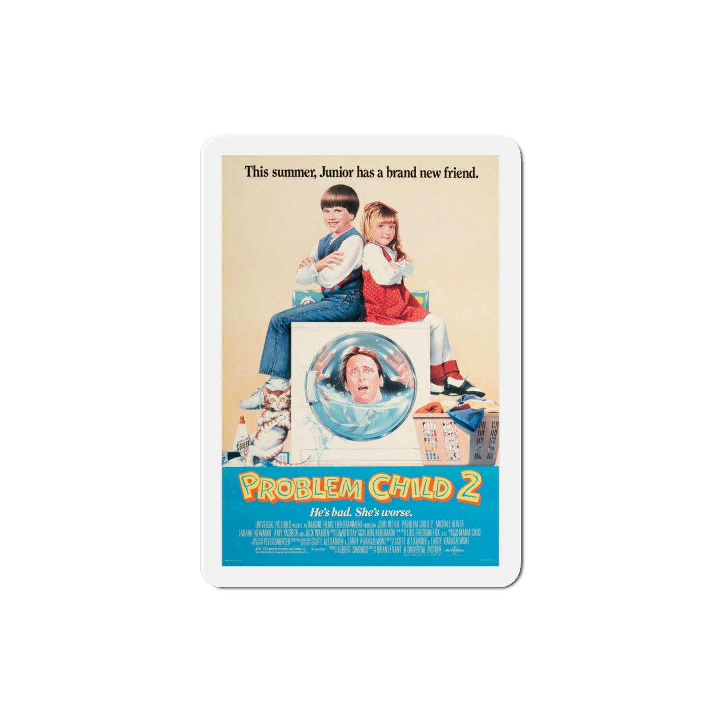 Problem Child 2 1991 Movie Poster Die-Cut Magnet-3" x 3"-The Sticker Space