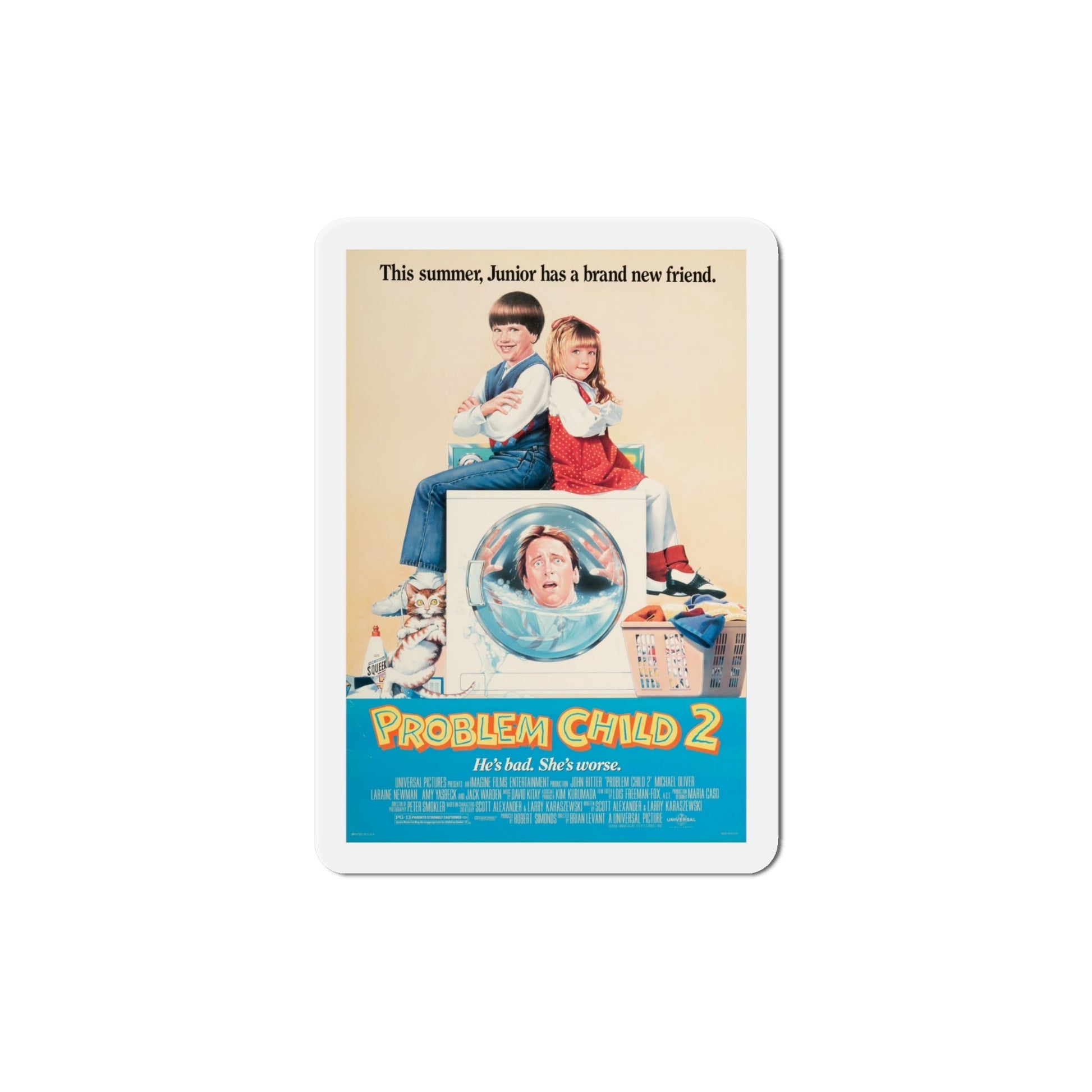 Problem Child 2 1991 Movie Poster Die-Cut Magnet-6 Inch-The Sticker Space