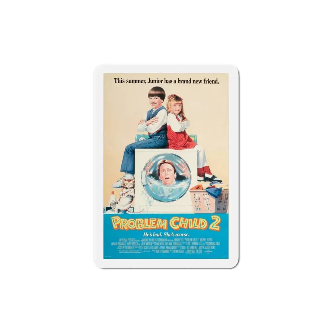 Problem Child 2 1991 Movie Poster Refrigerator Magnet 4 Inch - The Sticker Space
