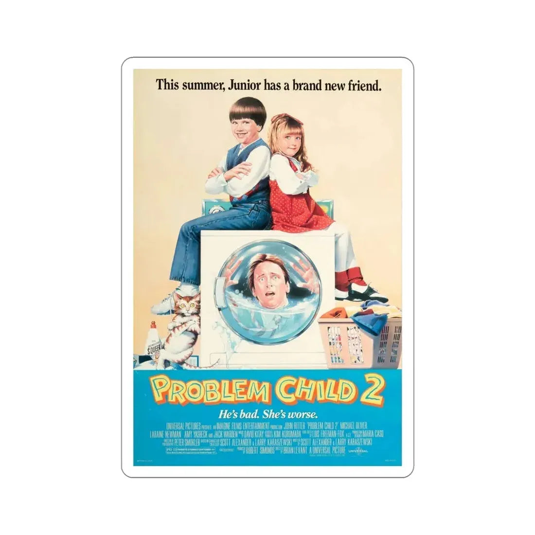 Problem Child 2 1991 Movie Poster STICKER Vinyl Die-Cut Decal 6 Inch - The Sticker Space