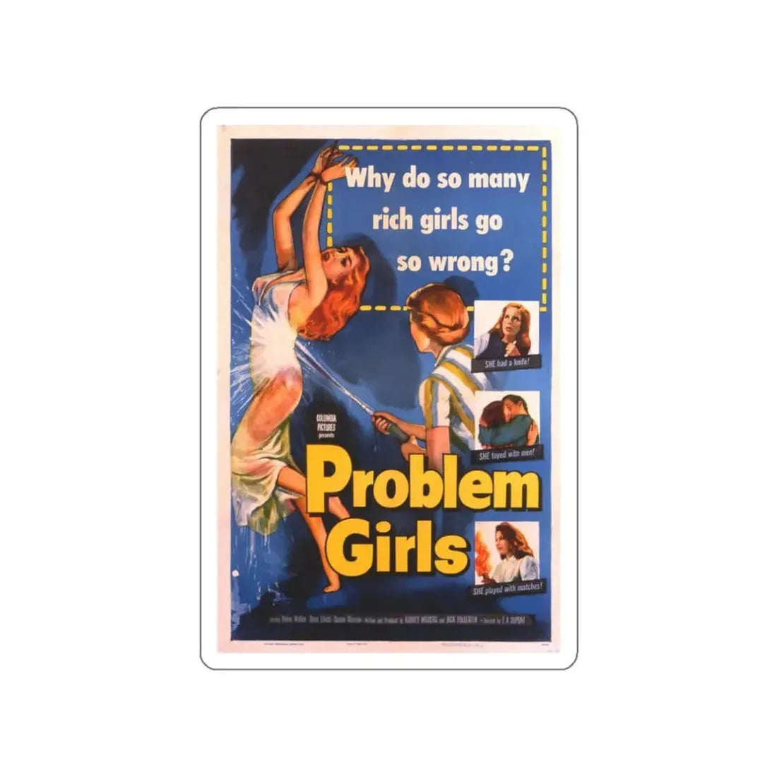 PROBLEM GIRLS 1953 Movie Poster STICKER Vinyl Die-Cut Decal - The Sticker Space