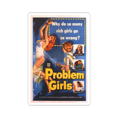 PROBLEM GIRLS 1953 Movie Poster - STICKER Vinyl Kiss-Cut Decal 4 Inch White - The Sticker Space