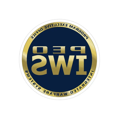 Program Executive Office IWS (U.S. Navy) REVERSE PRINT Transparent Die-Cut STICKER 2 Inch Die-Cut Transparent - The Sticker Space