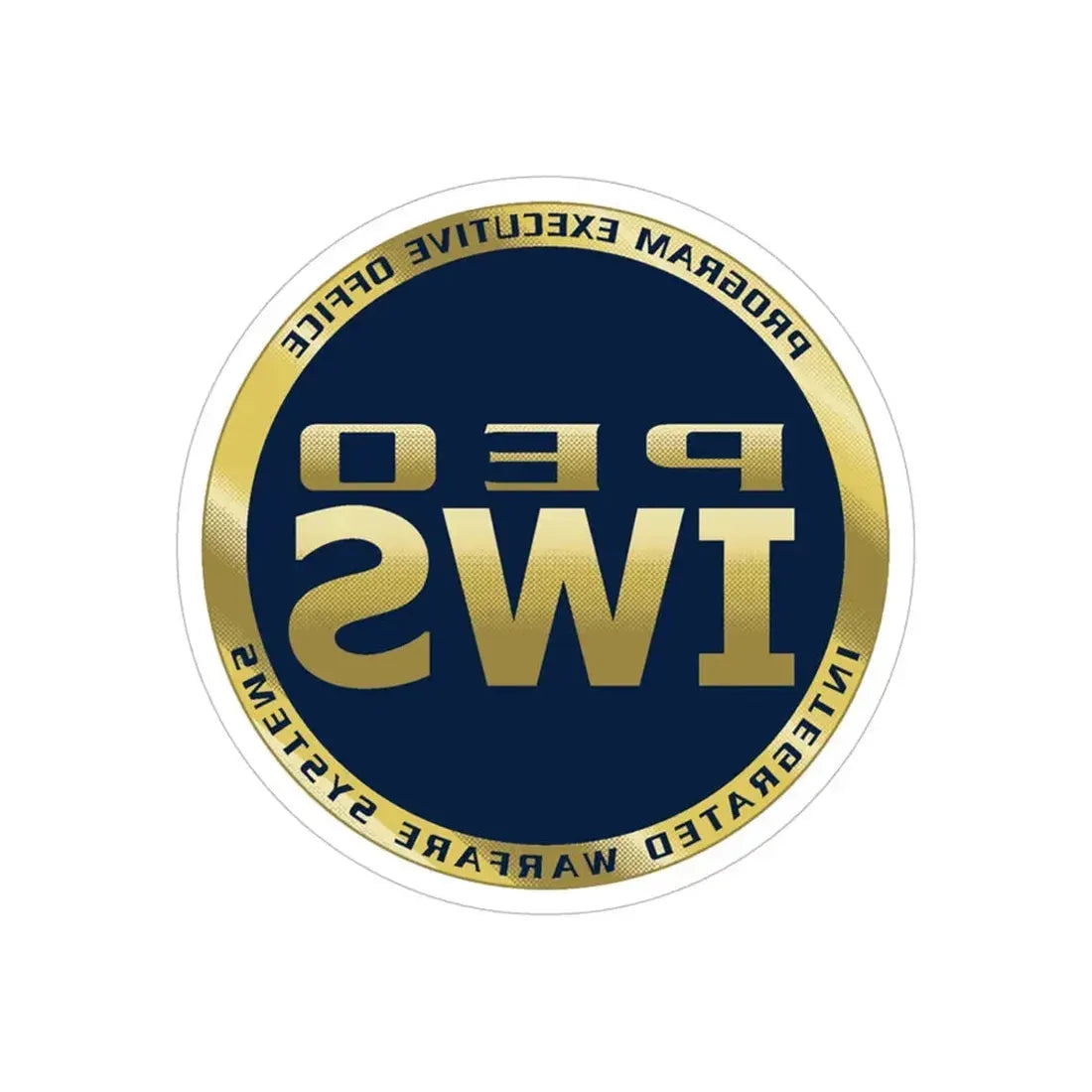 Program Executive Office IWS (U.S. Navy) REVERSE PRINT Transparent Die-Cut STICKER 5 Inch Die-Cut Transparent - The Sticker Space