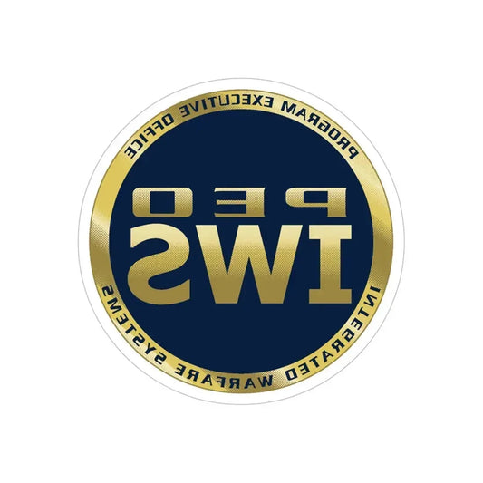 Program Executive Office IWS (U.S. Navy) REVERSE PRINT Transparent Die-Cut STICKER 6 Inch Die-Cut Transparent - The Sticker Space
