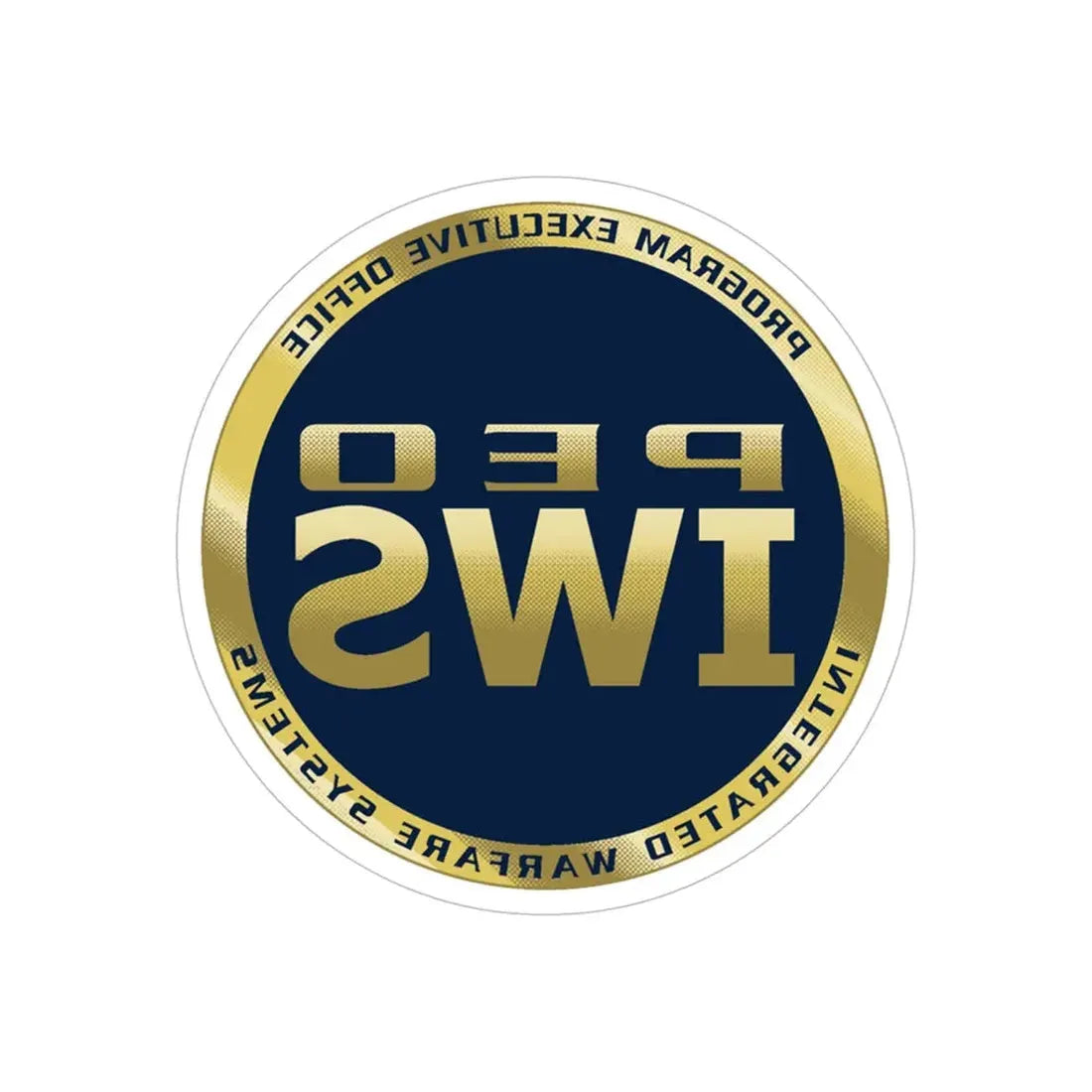 Program Executive Office IWS (U.S. Navy) REVERSE PRINT Transparent Die-Cut STICKER - The Sticker Space