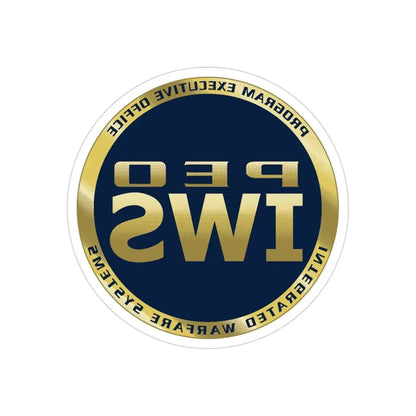 Program Executive Office IWS (U.S. Navy) REVERSE PRINT Transparent Die-Cut STICKER - The Sticker Space