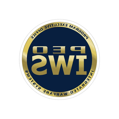 Program Executive Office IWS (U.S. Navy) REVERSE PRINT Transparent Die-Cut STICKER - The Sticker Space