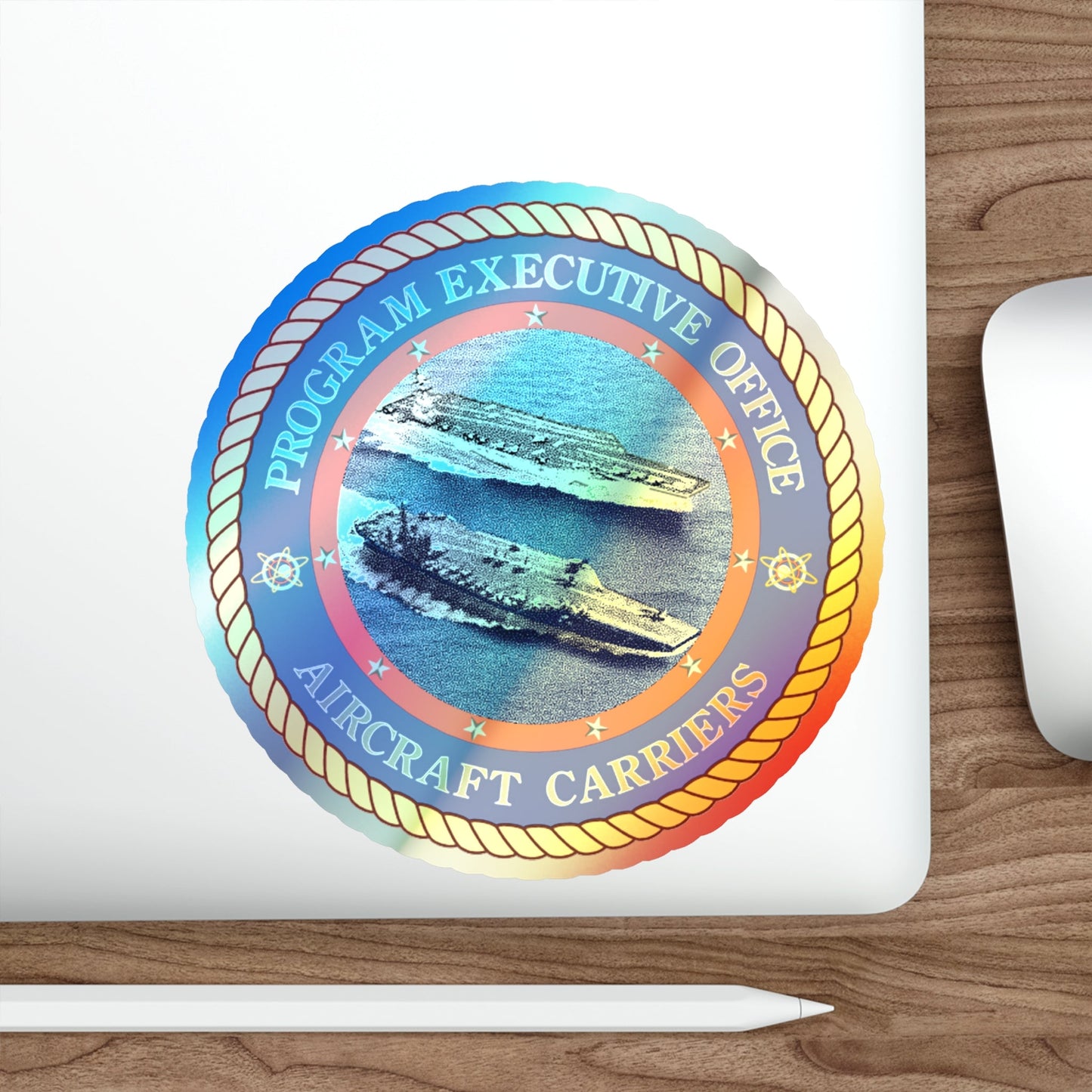 Program Executive Officer Aircraft Carriers (U.S. Navy) Holographic STICKER Die-Cut Vinyl Decal-The Sticker Space