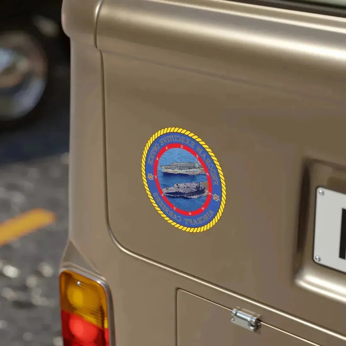 Program Executive Officer Aircraft Carriers (U.S. Navy) REVERSE PRINT Transparent Die-Cut STICKER - The Sticker Space