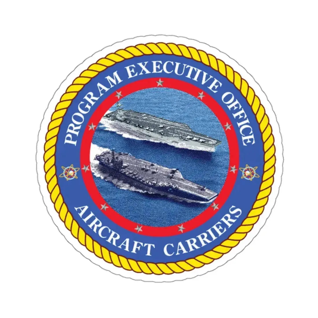 Program Executive Officer Aircraft Carriers (U.S. Navy) STICKER Vinyl Kiss-Cut Decal 3 Inch White - The Sticker Space