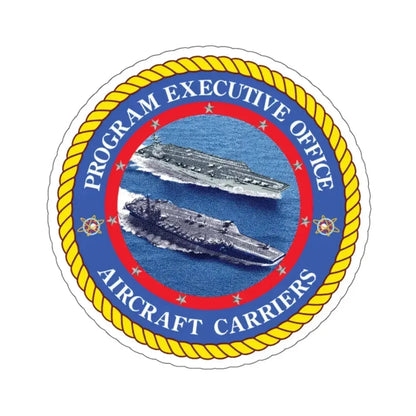 Program Executive Officer Aircraft Carriers (U.S. Navy) STICKER Vinyl Kiss-Cut Decal 6 Inch White - The Sticker Space