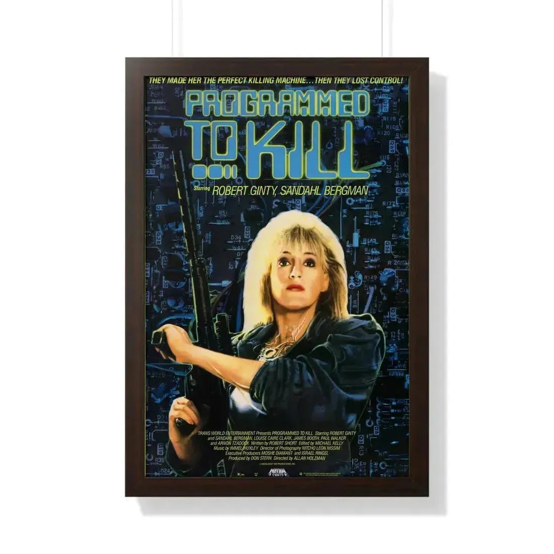 PROGRAMMED TO KILL 1987 - Framed Movie Poster 20" x 30" Walnut - The Sticker Space