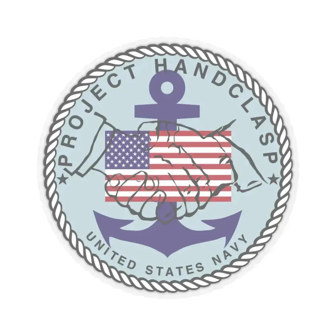 Project Handclasp Navy - STICKER Vinyl Kiss-Cut Decal 3 Inch Transparent - The Sticker Space