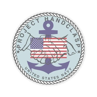 Project Handclasp Navy - STICKER Vinyl Kiss-Cut Decal 3 Inch Transparent - The Sticker Space