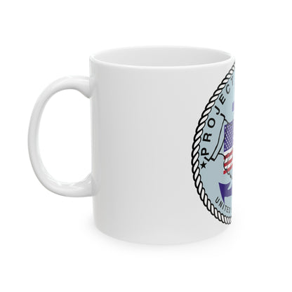 Project Handclasp Navy - White Coffee Mug-The Sticker Space