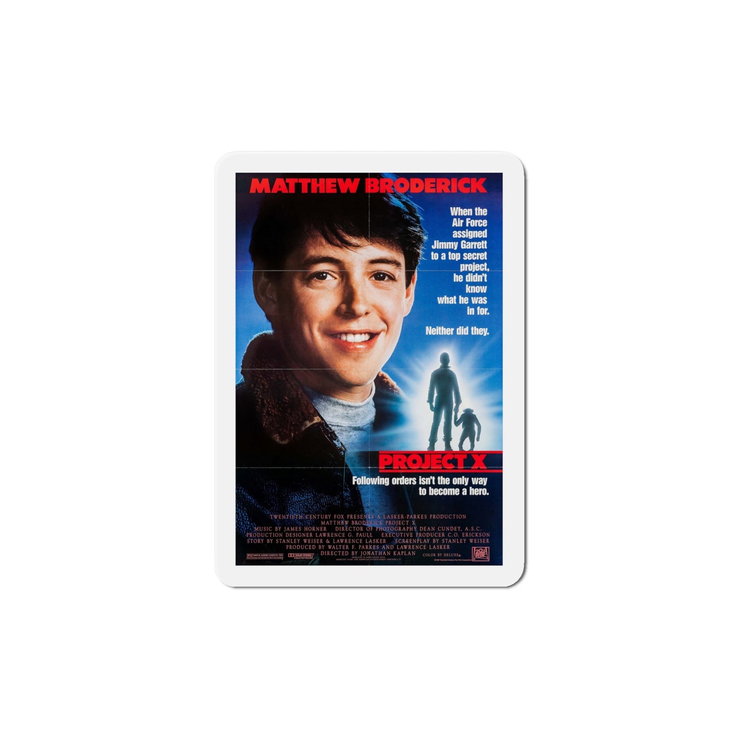 Project X 1987 Movie Poster Die-Cut Magnet-6 × 6"-The Sticker Space