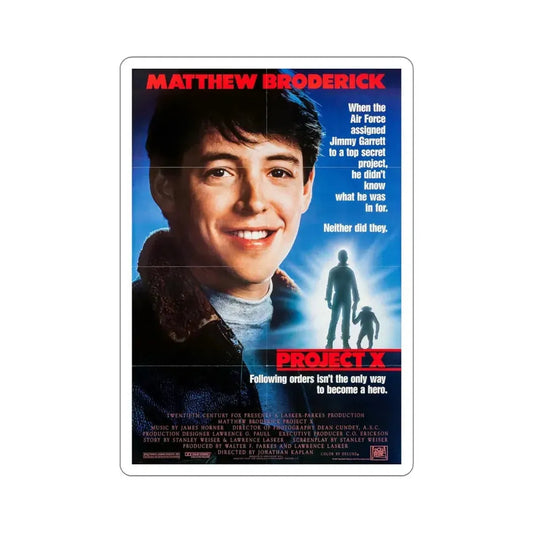 Project X 1987 Movie Poster STICKER Vinyl Die-Cut Decal 6 Inch - The Sticker Space