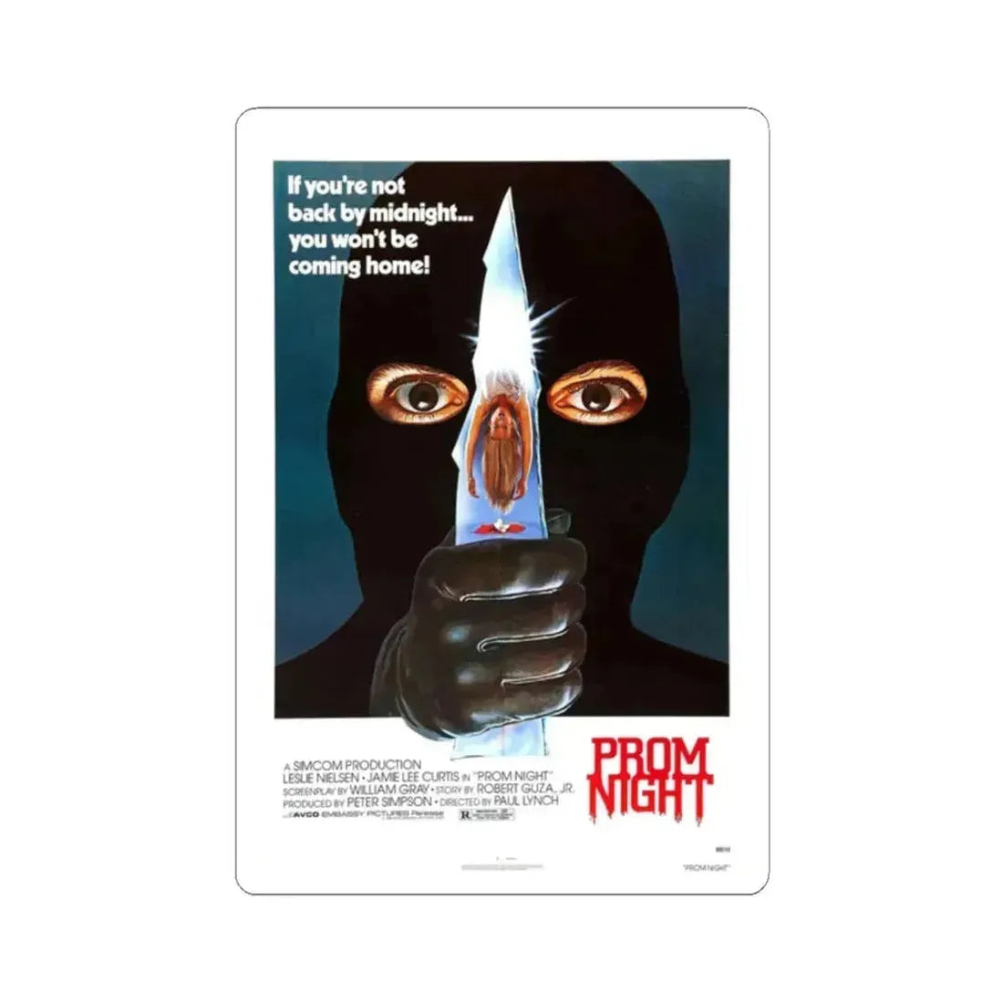 PROM NIGHT 1980 Movie Poster - STICKER Vinyl Kiss-Cut Decal 2 Inch White - The Sticker Space