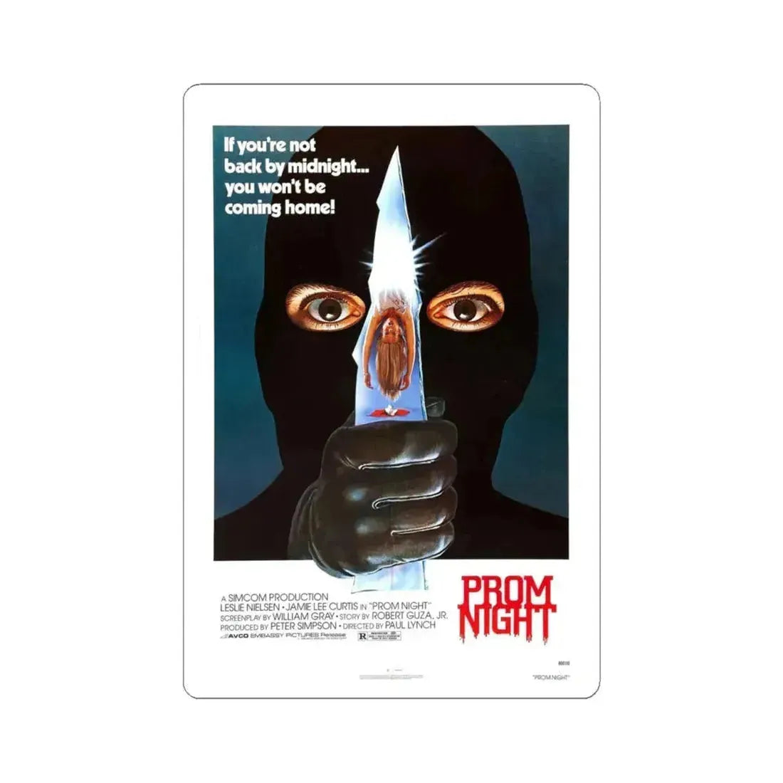 PROM NIGHT 1980 Movie Poster - STICKER Vinyl Kiss-Cut Decal 4 Inch White - The Sticker Space