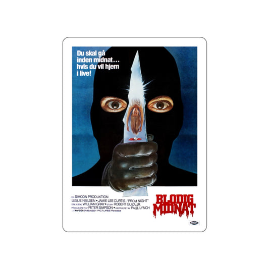 PROM NIGHT (DANISH) 1980 Movie Poster STICKER Vinyl Die-Cut Decal-White-The Sticker Space