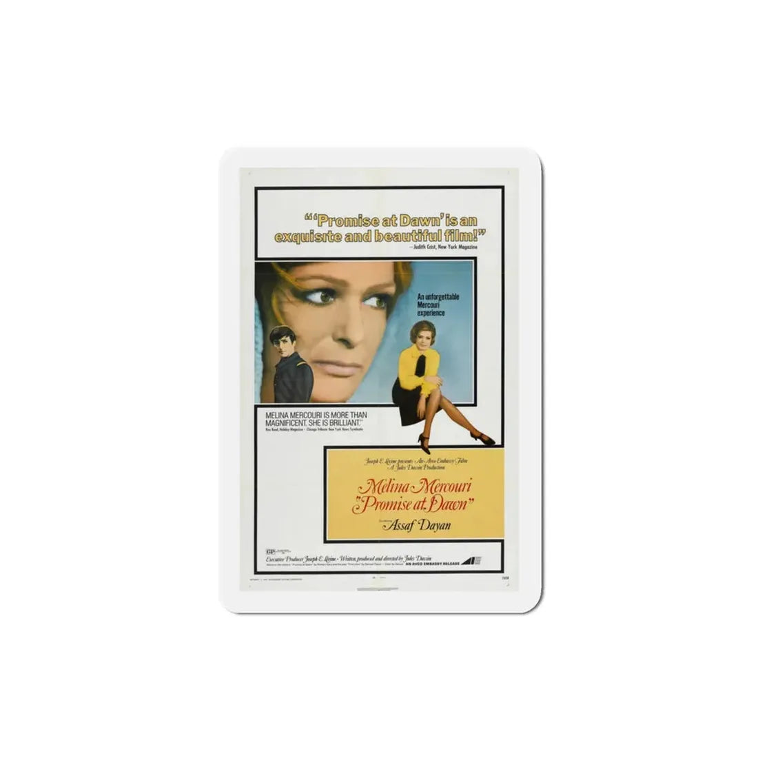 Promise at Dawn 1971 Movie Poster Refrigerator Magnet - The Sticker Space