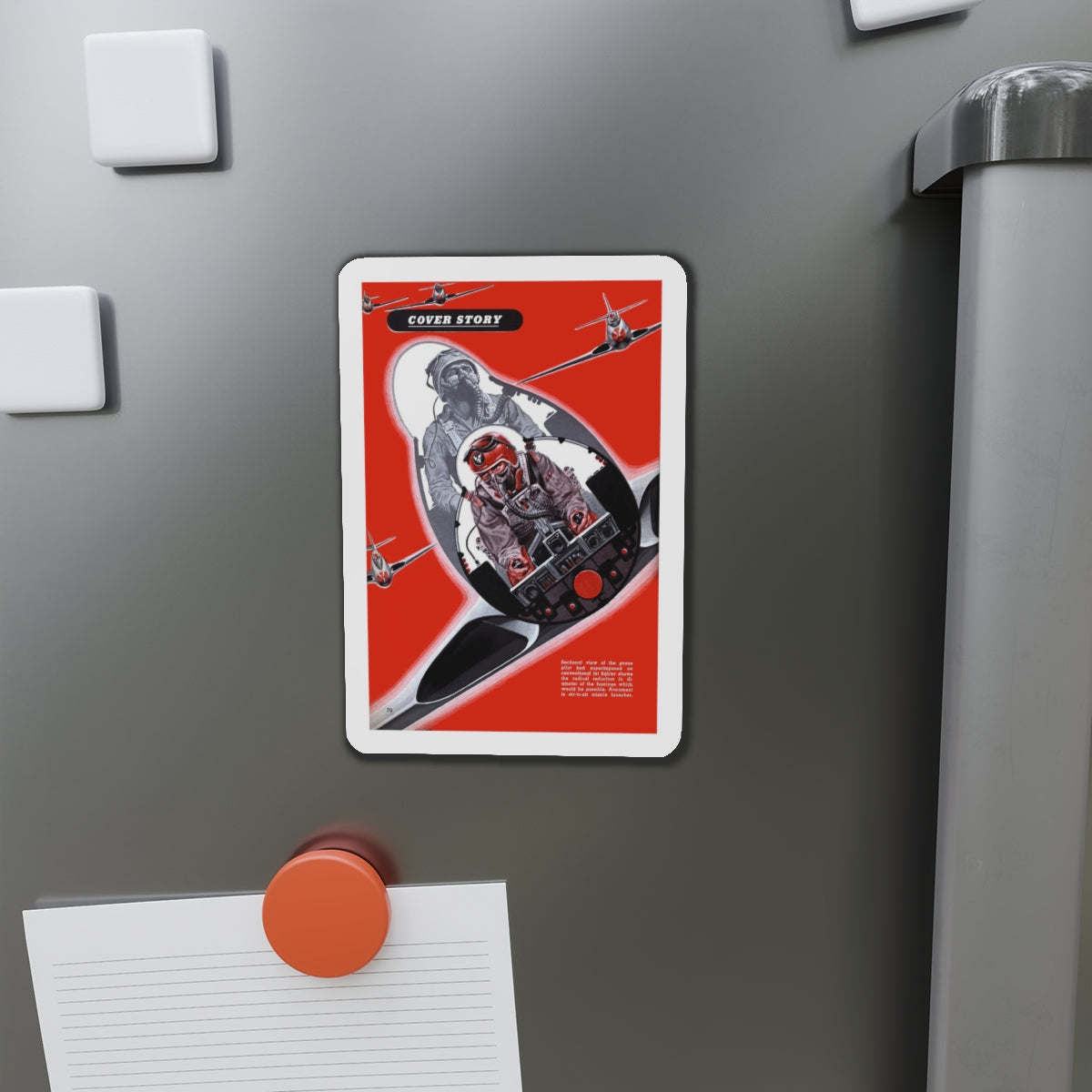 Prone Pilot, 1949 (Magazine Illustration) Refrigerator Magnet-The Sticker Space