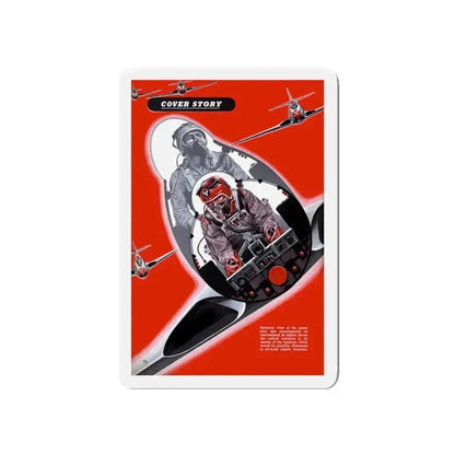 Prone Pilot, 1949 (Magazine Illustration) Refrigerator Magnet 5 Inch Die-Cut - The Sticker Space
