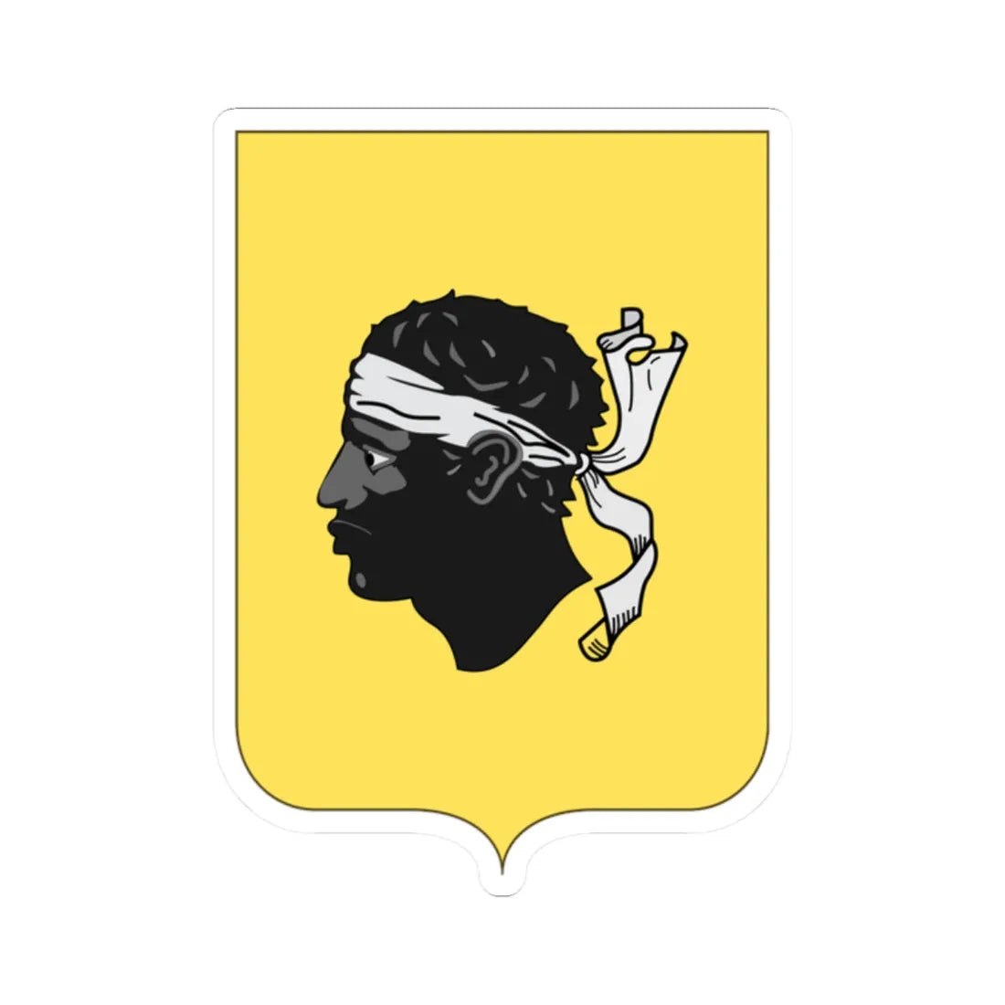 Proposed Arms of Italian Corsica 1910 (Italy) (Coat of Arms) STICKER Vinyl Kiss-Cut Decal 2 Inch White - The Sticker Space