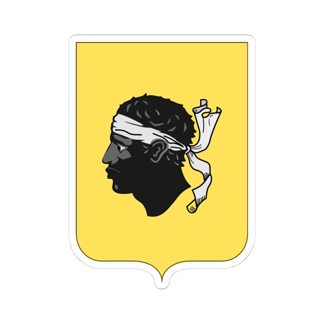 Proposed Arms of Italian Corsica 1910 (Italy) (Coat of Arms) STICKER Vinyl Kiss-Cut Decal 4 Inch White - The Sticker Space