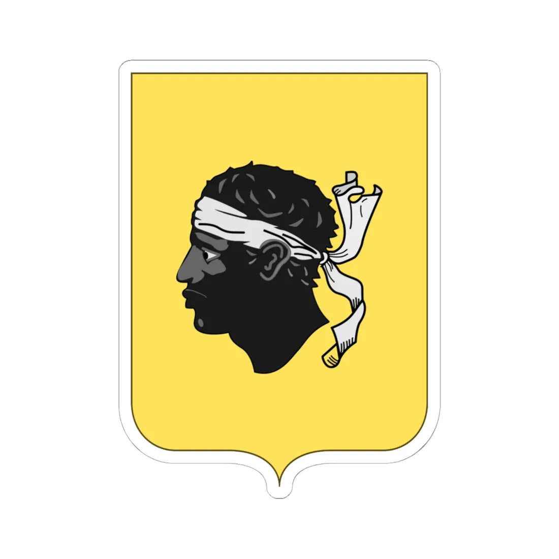 Proposed Arms of Italian Corsica 1910 (Italy) (Coat of Arms) STICKER Vinyl Kiss-Cut Decal 6 Inch White - The Sticker Space