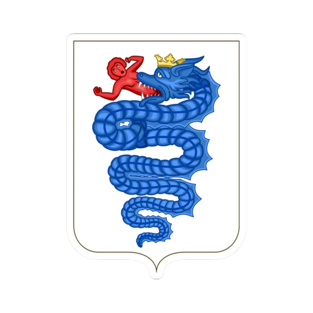 Proposed Arms of Lombardy 1910 (Italy) (Coat of Arms) STICKER Vinyl Kiss-Cut Decal 2 Inch White - The Sticker Space