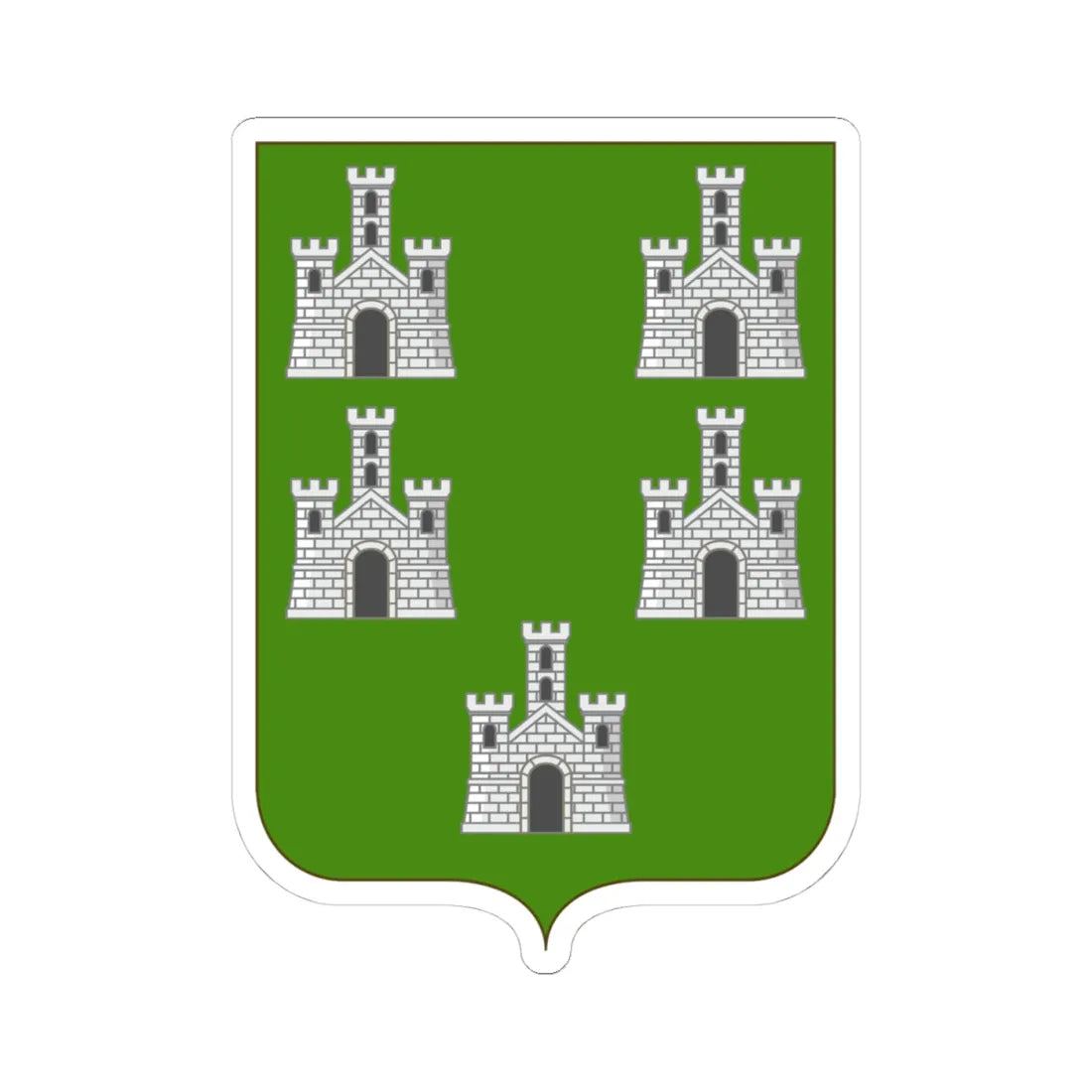 Proposed Arms of Marche 1910 (Italy) (Coat of Arms) STICKER Vinyl Kiss-Cut Decal 4 Inch White - The Sticker Space