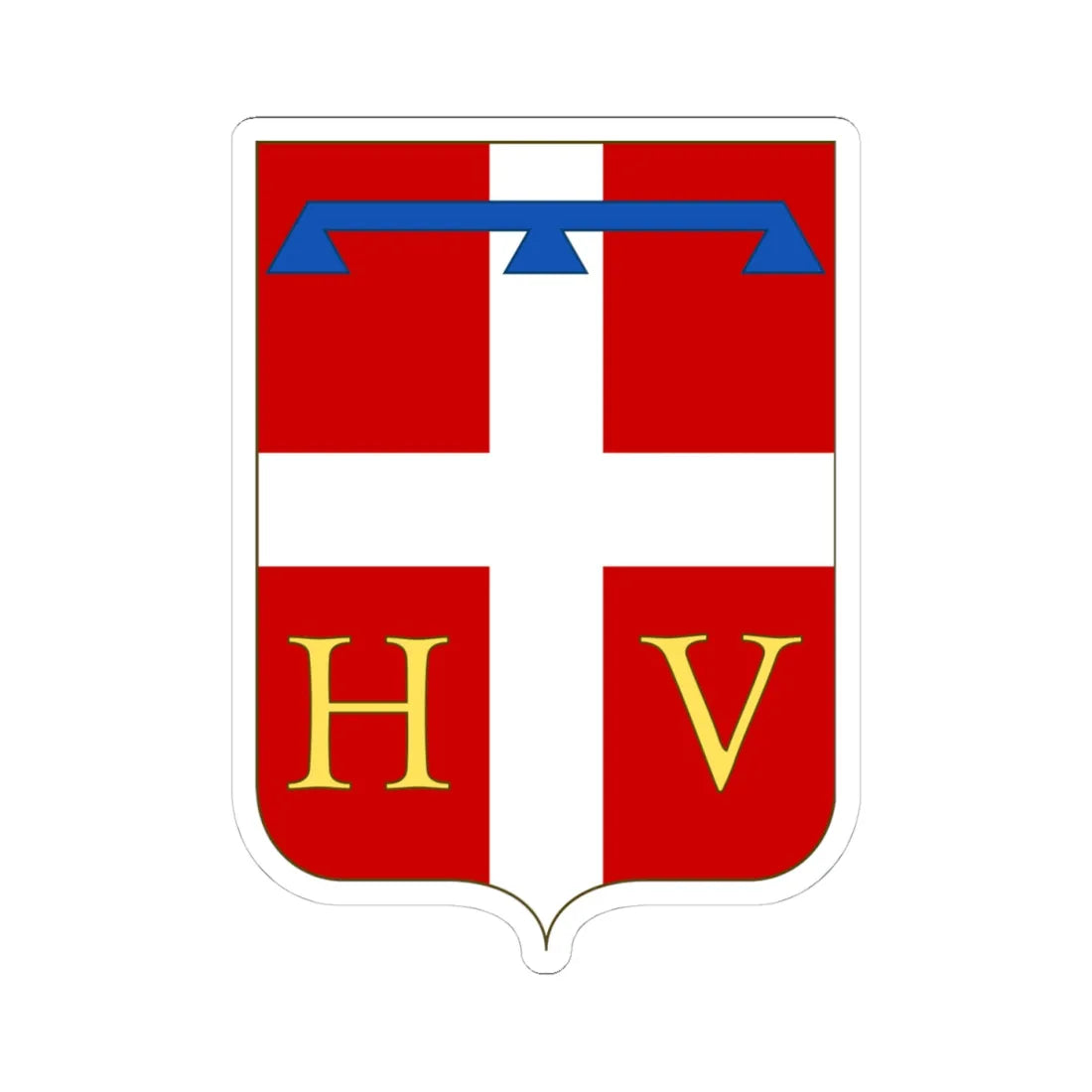 Proposed Arms of Piedmont 1910 (Italy) (Coat of Arms) STICKER Vinyl Kiss-Cut Decal 4 Inch White - The Sticker Space