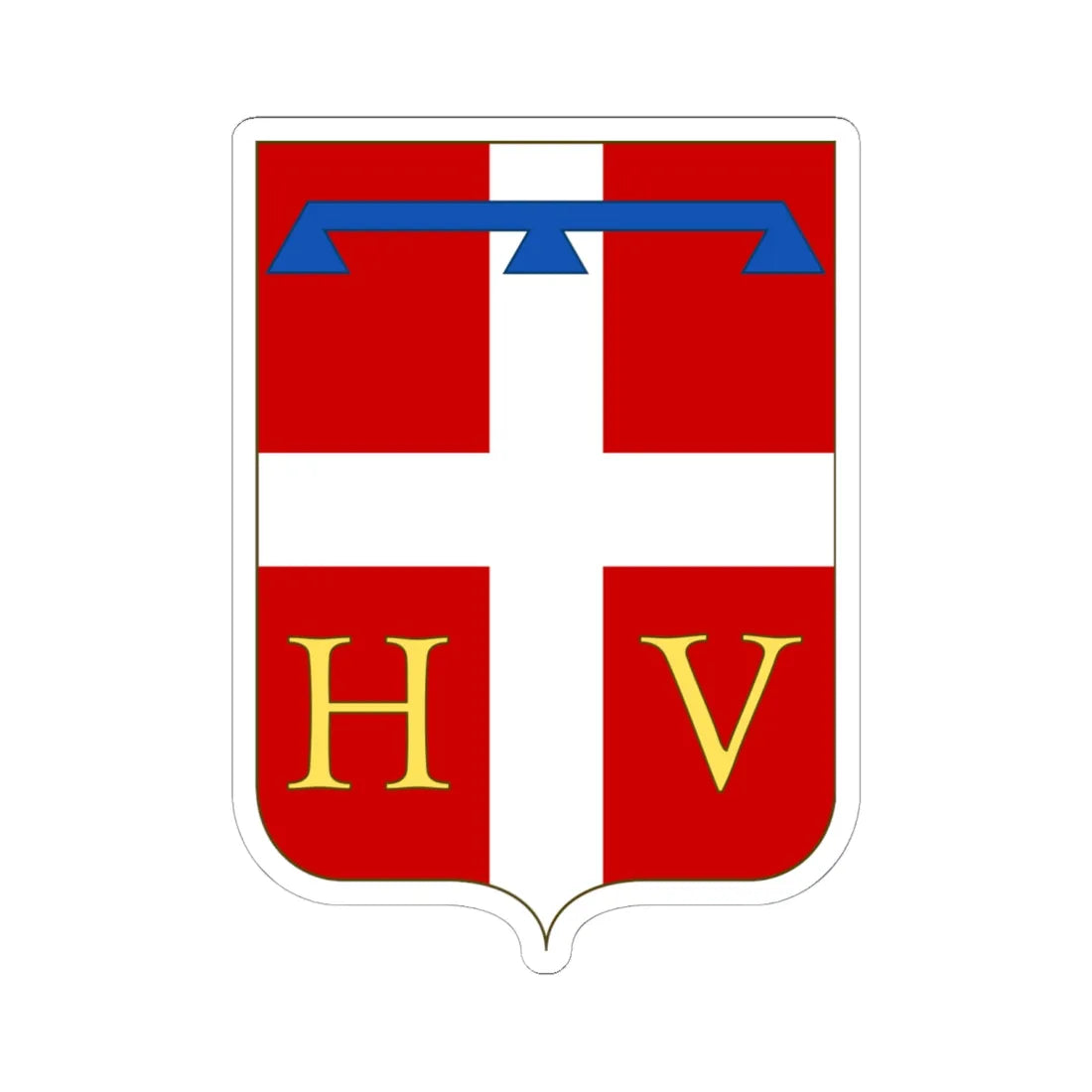 Proposed Arms of Piedmont 1910 (Italy) (Coat of Arms) STICKER Vinyl Kiss-Cut Decal 6 Inch White - The Sticker Space